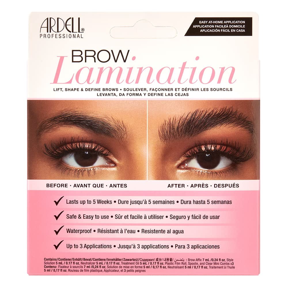 Ardell Brow Lamination Kit, Waterproof Brow Lamination Set with Perming, Setting Solutions, and Nourishing Oil