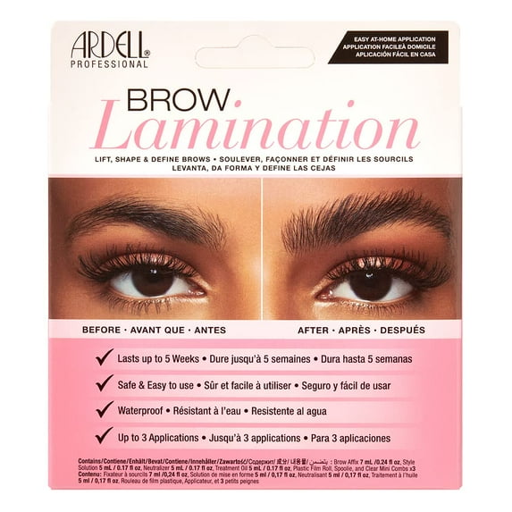 Ardell Brow Lamination Kit, Waterproof Brow Lamination Set with Perming, Setting Solutions, and Nourishing Oil
