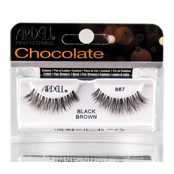 Ardell Chocolate Lashes - 887 Black/Brown - 61887 - Pack of 1 with Sleek Comb