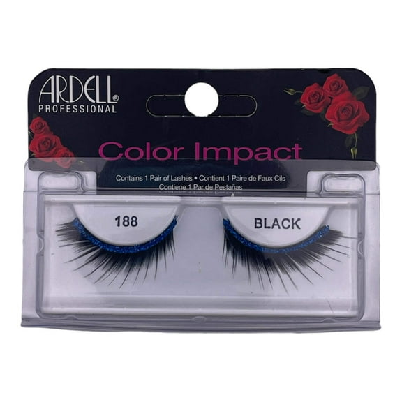 Ardell Color Impact Eyelashes #188 BLACK W/BLUE Glitter Liner
