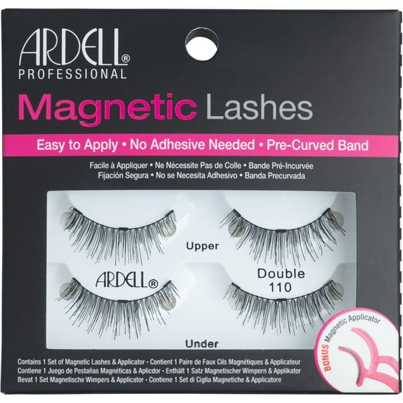 Ardell Double Magnetic False Eyelashes, Fake Eyelashes, 110 Black, 2 pairs