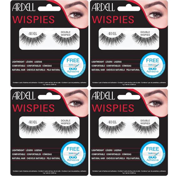 Ardell Double up, Double Wispies Fake Eye Lashes (Pack of 4)