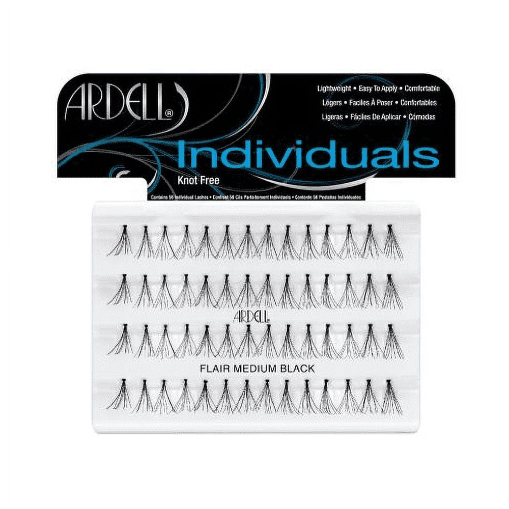 Ardell DuraLash Individual Medium Flare Lashes, Black 56 ea (Pack of 6)