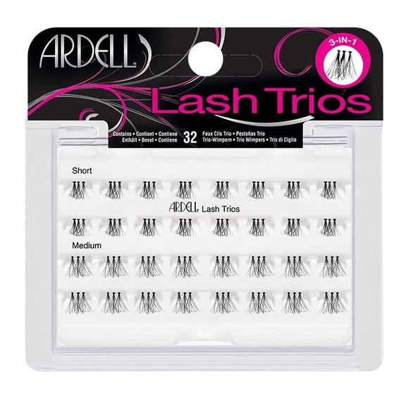 Ardell Eyelash Individual Lash Trios, Black, 32 ct