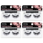 Ardell False Eyelashes Wispies 113 - Black, Natural Look Soft Band, Lightweight, Flared Strip Lashes for Glamour & Everyday Use, 4 Pairs