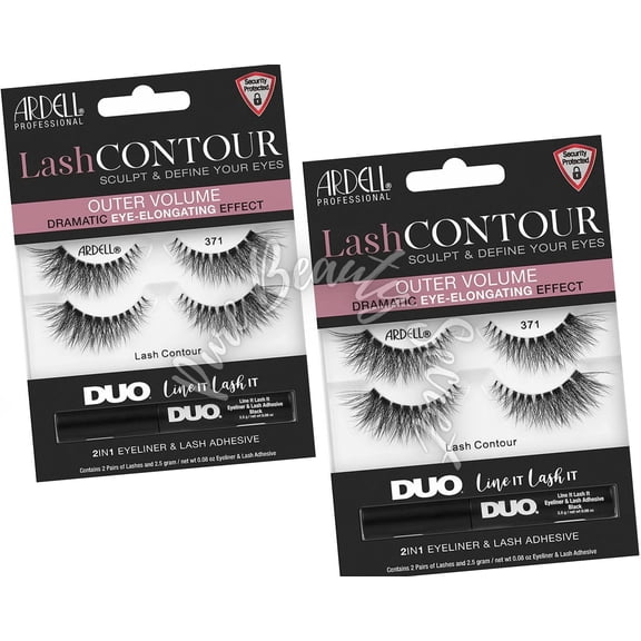 Ardell False Eyelashes  2 Pairs - Lash Contour Style #371 ( Pack of 2 )