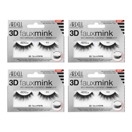 Ardell False Eyelashes 3D Faux Mink 852, 4 Pairs