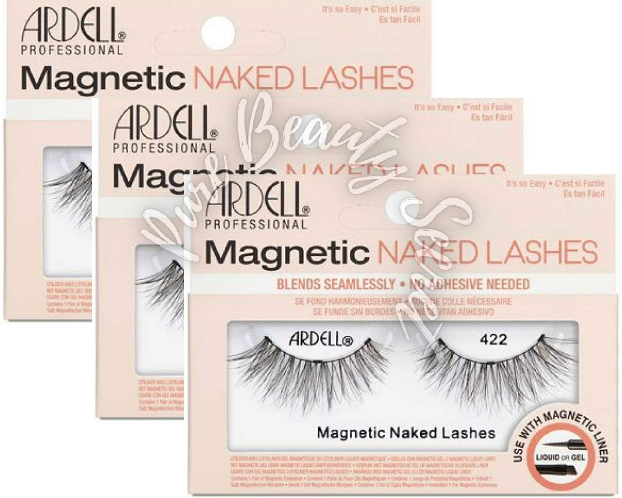 Ardell False Eyelashes Magnetic Naked Lashes Style #422 ( Pack of 3 )