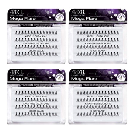 Ardell False Eyelashes Mega Individuals Knot-Free Short Black 4 Pack C60