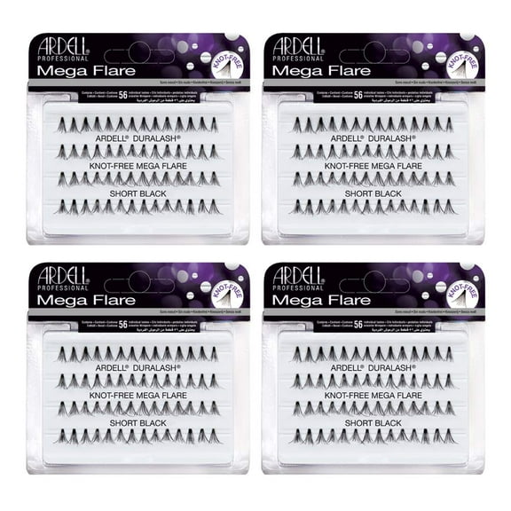 Ardell False Eyelashes Mega Individuals Knot-Free Short Black 4 Pack C60