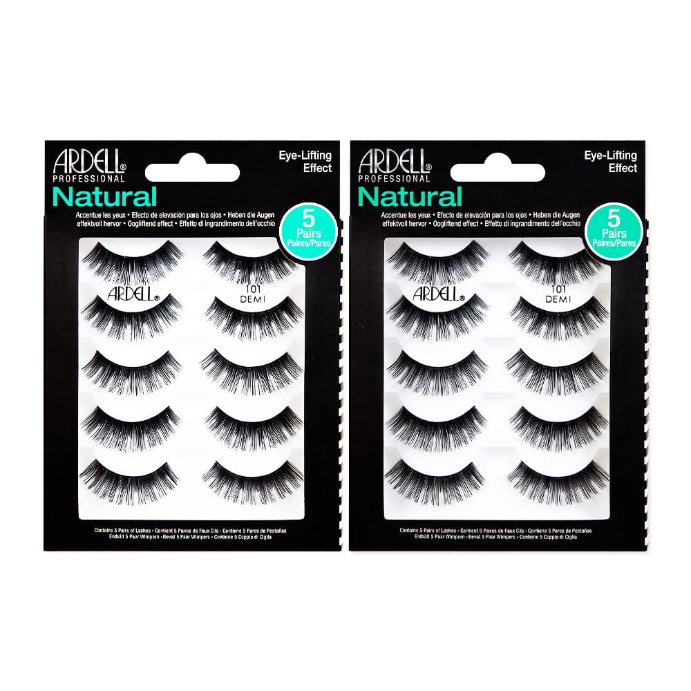 Ardell False Eyelashes Natural 101 Black, (5 Pairs Per Pack) 2 Pack