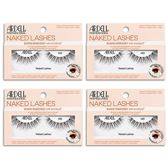 Ardell False Lashes, Naked Lashes 422 with Invisiband, 4 pairs