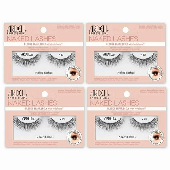 Ardell False Lashes, Naked Lashes 423 with Invisiband, 4 pairs