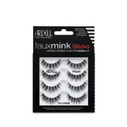 Ardell Faux Mink Wispies False Eyelashes, Natural Wispy Lash Clusters, Black, 4 Pairs