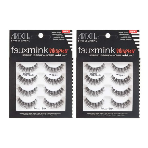 Ardell Faux Mink False Eyelashes, Wispy Natural Lashes, Reusable, Soft & Lightweight for Everyday Glam, Multipack - 2 Pack x 4 Pairs C63