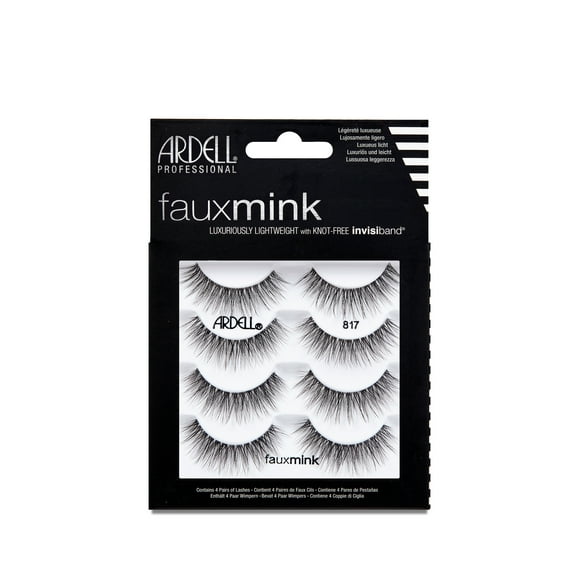 Ardell Faux Mink Wispies Black False Eyelashes, 817, 4 Pairs