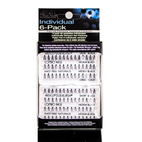 Ardell Individual 6 Pack-Knot-Free Naturals - Combo Pack- 60075 - Pack of 1 with Sleek Comb