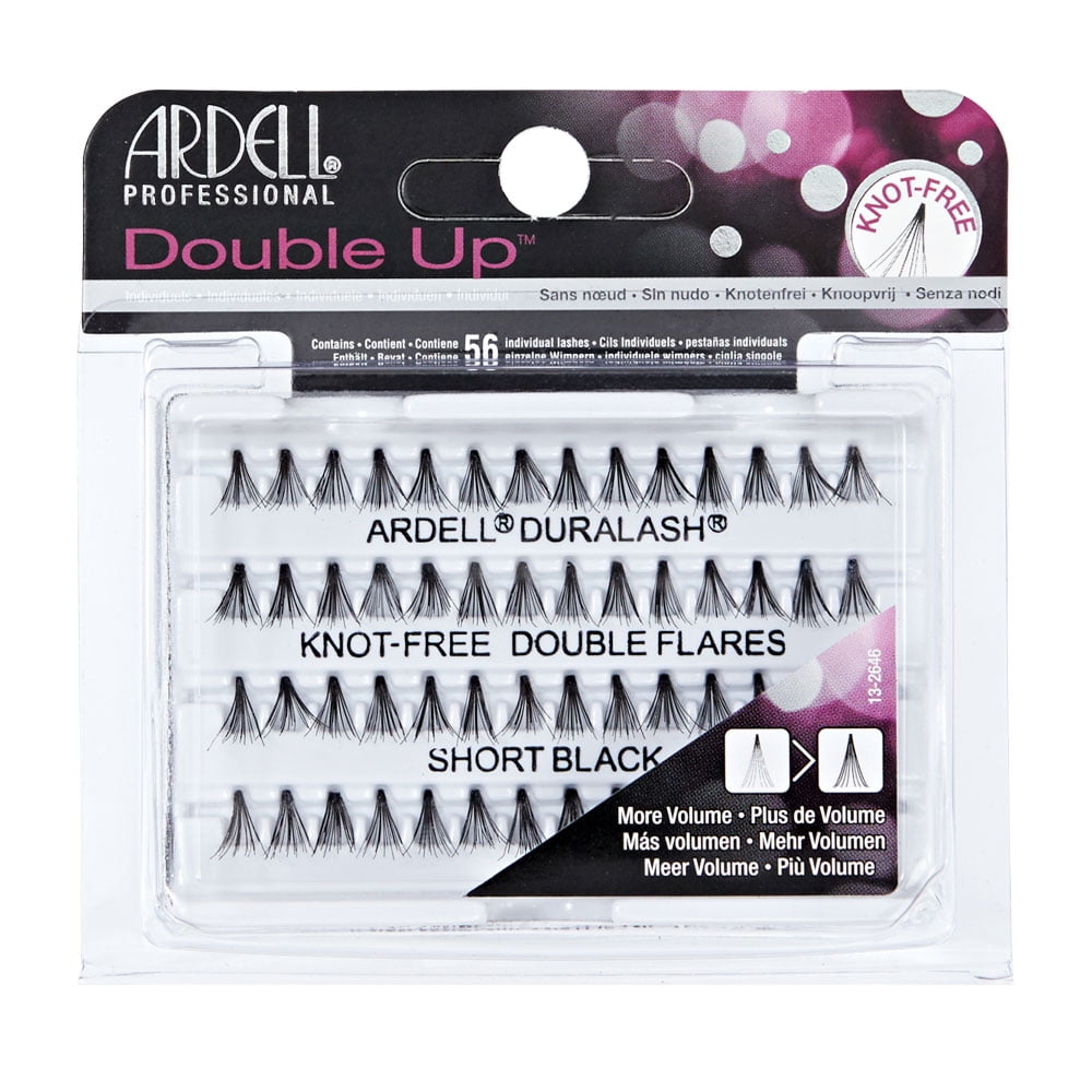 Ardell Individual Double Up Knot Free Flare Black Short, Pack of 8