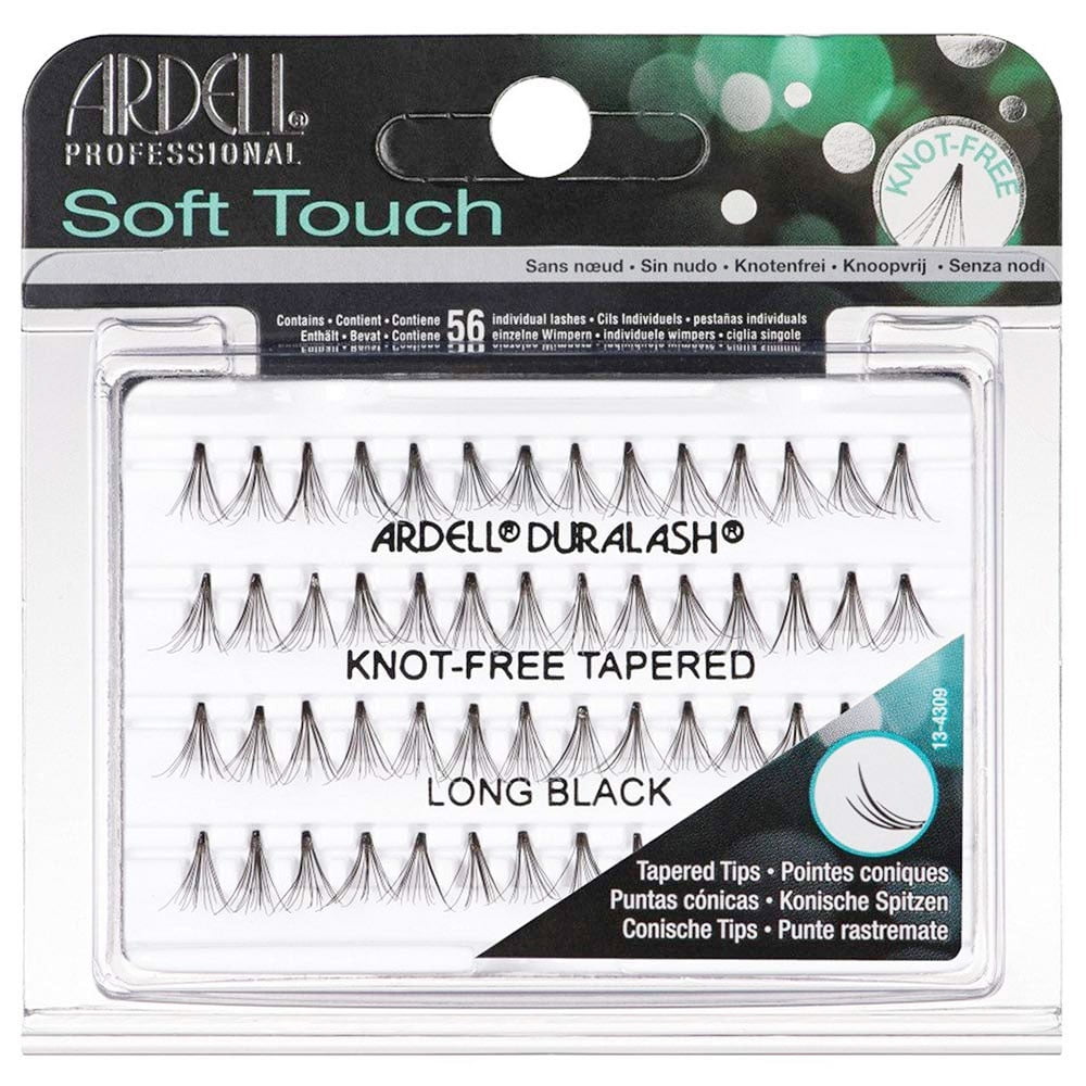 Ardell Individual Soft Touch Knot Free Tapered Black Long,8 Packs