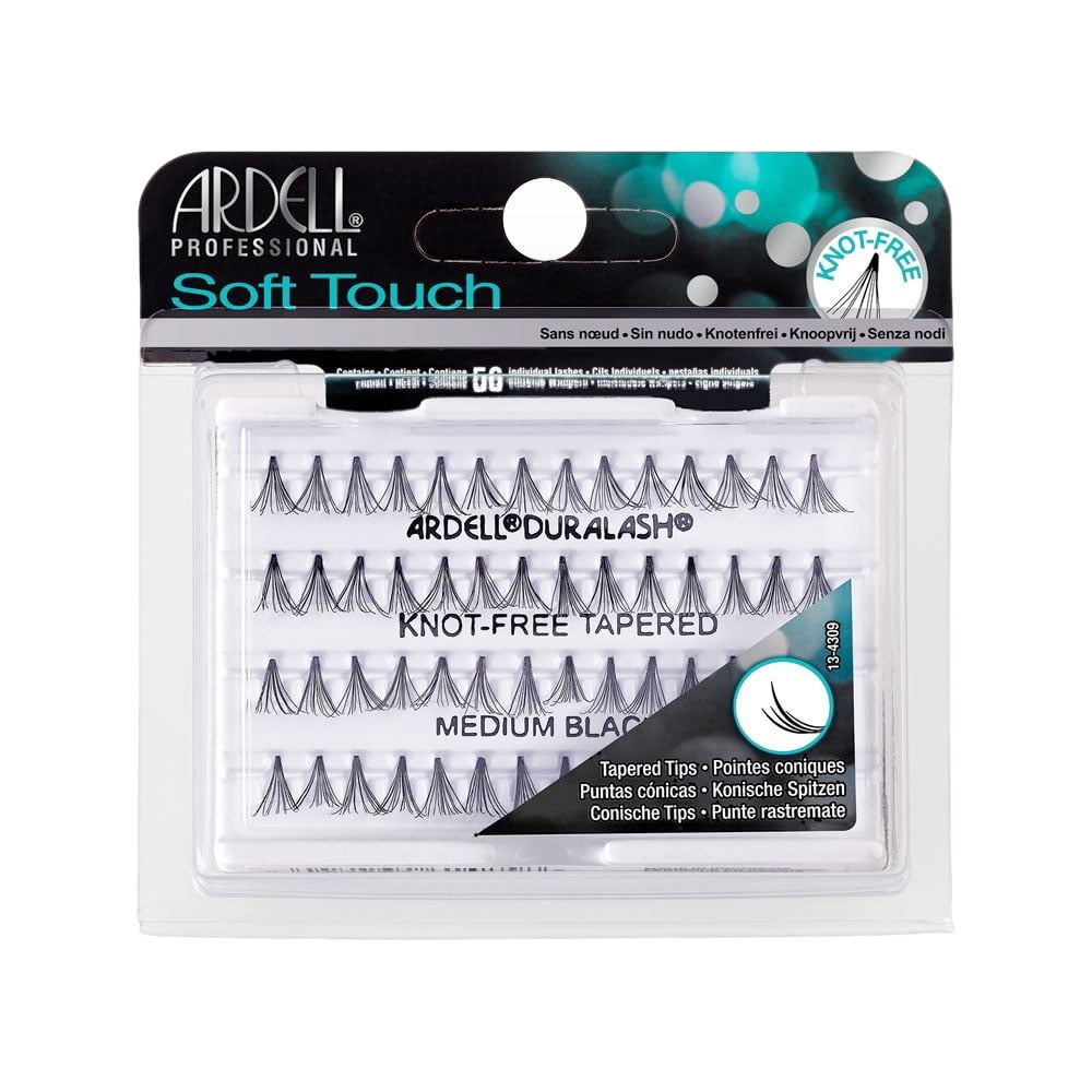 Ardell Individual Soft Touch Knot Free Tapered Black Med,8 Packs