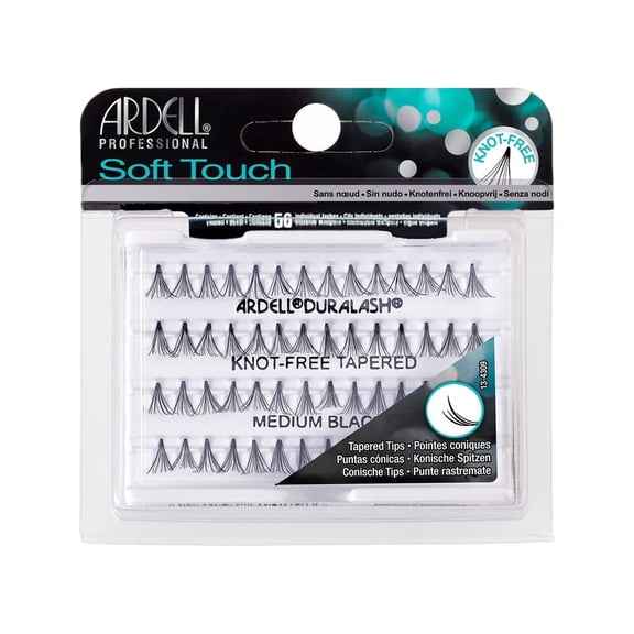 Ardell Individual Soft Touch Knot Free Tapered Black Med,8 Packs