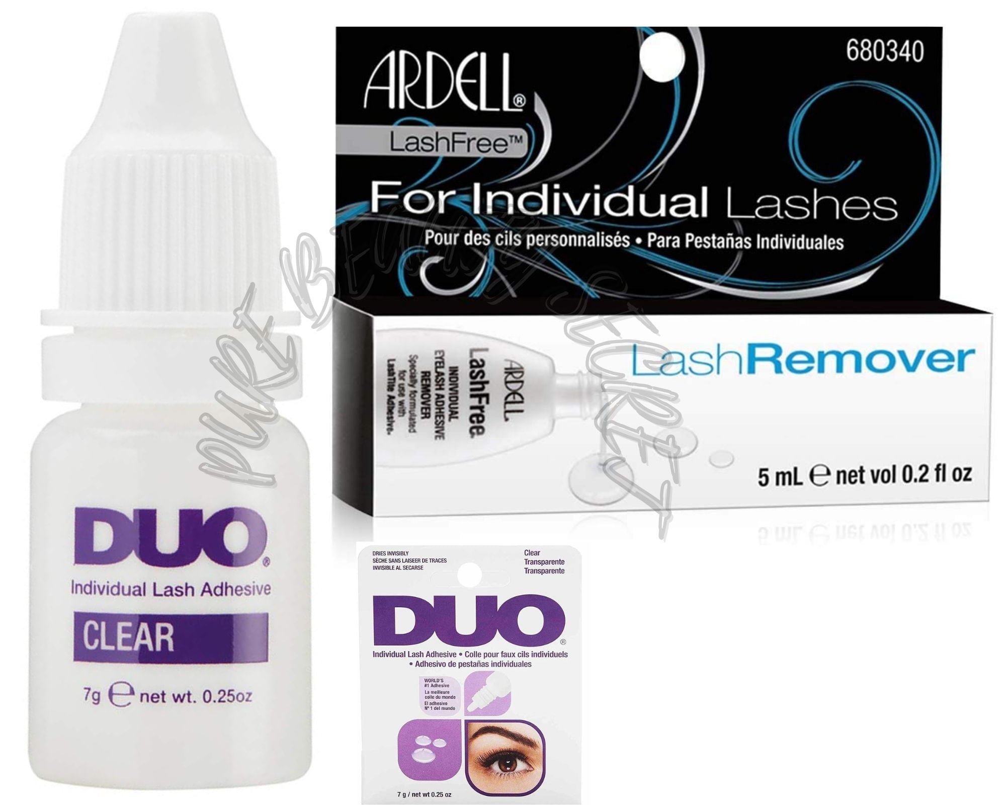 Ardell LashFree Remover (65060) + Adhesive DUO Clear Purple (56811)