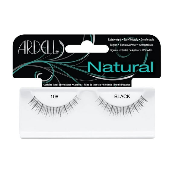 Ardell Lashes 108 Black Natural,2 Packs