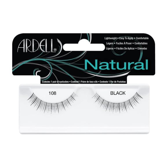 Ardell Lashes 108 Black Natural,2 Packs
