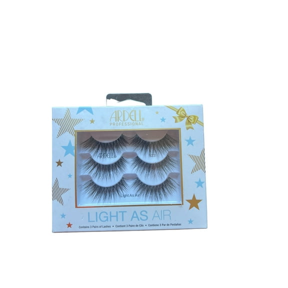 Ardell Light As Air False Lashes - 3 Pair Pack, Ultra-Lightweight, Natural Look, Easy to Apply