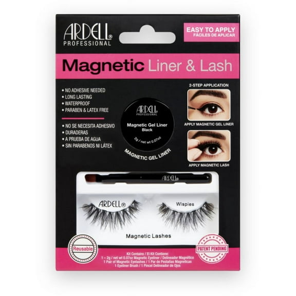 Ardell Magnetic Liner & Lash Set - Wispies - Pack of 3 with Sleek Comb