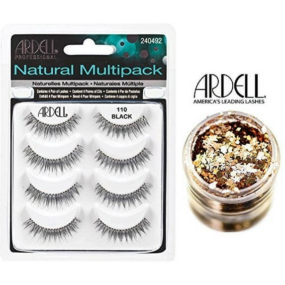 Ardell NATURAL MULTIPACK Lashes (with bonus Skin/Hair GLITTER) - 110 Black