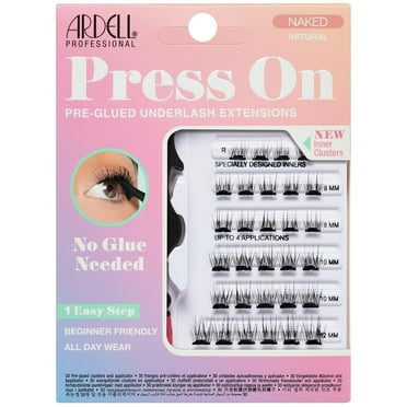 Ardell Naked Press On DIY Lash Clusters, Eyelash Extension Kit, Individual Lashes, Pre-Glued Underlash, Natural Look Soft Volume, with Applicator, 1-pack