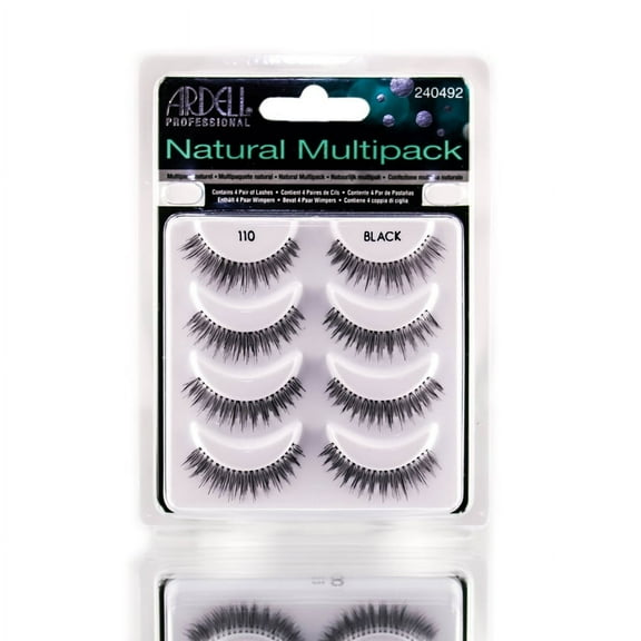 Ardell Natural Lashes Multipack-110- Black #61407 - Pack of 1 with Sleek Comb