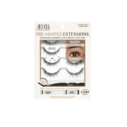 Ardell Pre-Mapped Black Lash Extensions, Wispy, Includes Glue and Applicator, 4 Pairs