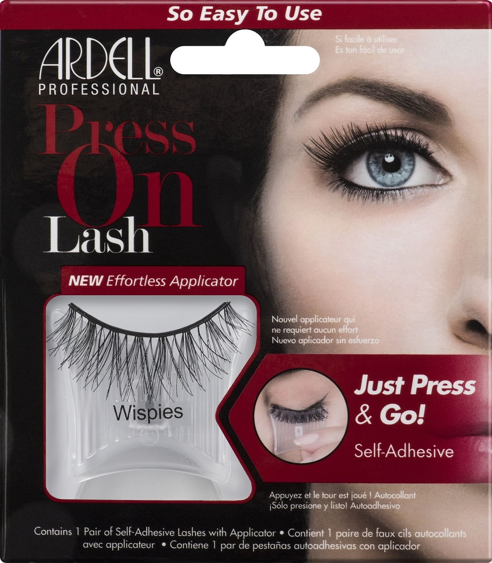 Ardell False Eyelashes Press On Lash Self-Adhesive Wispies Black 4 Pack