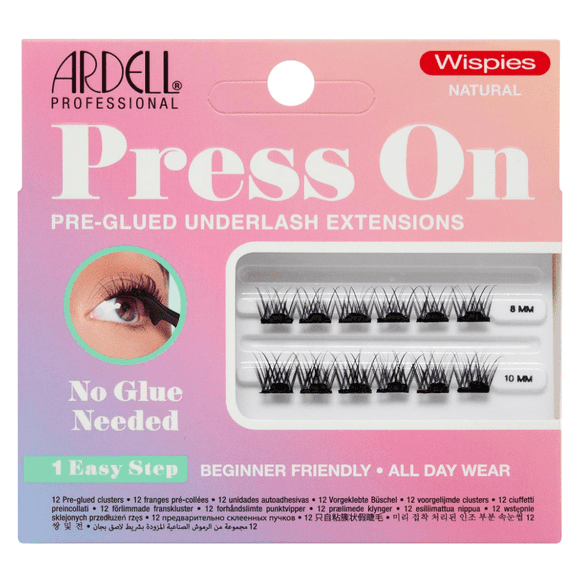 Ardell Press On Lashes Wispies Natural Pre Glued Lash Clusters for All-Day Wear, 12 ct