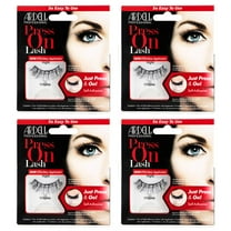 Ardell Press On False Eyelashes Wispies, Self-Adhesive Natural Look Lashes, Eye Makeup - Black, 4-Pack C36
