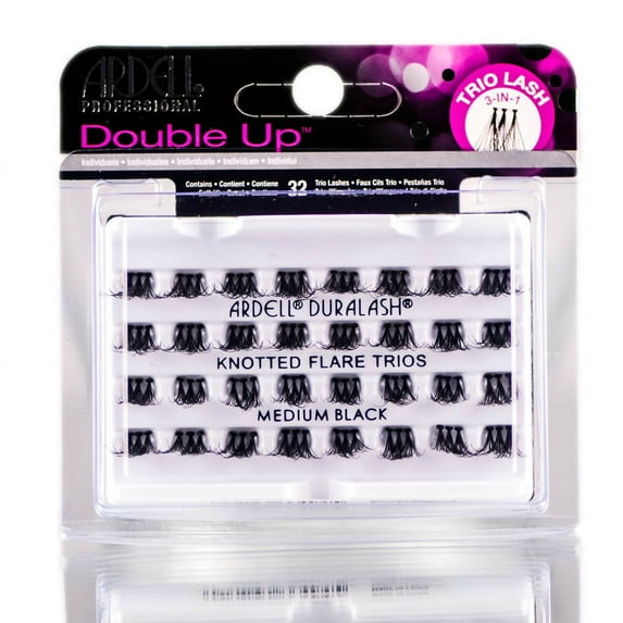 Ardell Professional Double Up 3-in-1 Trio - Med Black #66494 - Pack of 3 with Sleek Comb
