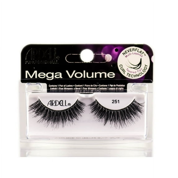 Ardell Professional Mega Volume Lashes - 251 - Pack of 2 with Sleek Comb