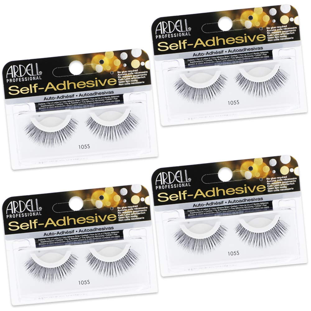 Ardell False Eyelashes Self-Adhesive Faux Mink Lashes Natural Look Strip Lash, Eye Makeup, Reusable - 105S (4 pack) C36