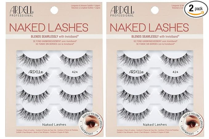Ardell Strip Lashes Naked Lashes #424, 4 Pairs x 2-Pack