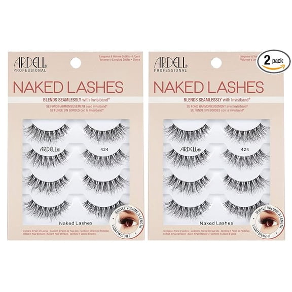 Ardell Strip Lashes Naked Lashes #424, 4 Pairs x 2-Pack