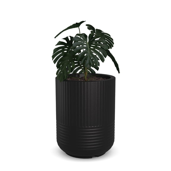 Arden 18in Round Planter - Black