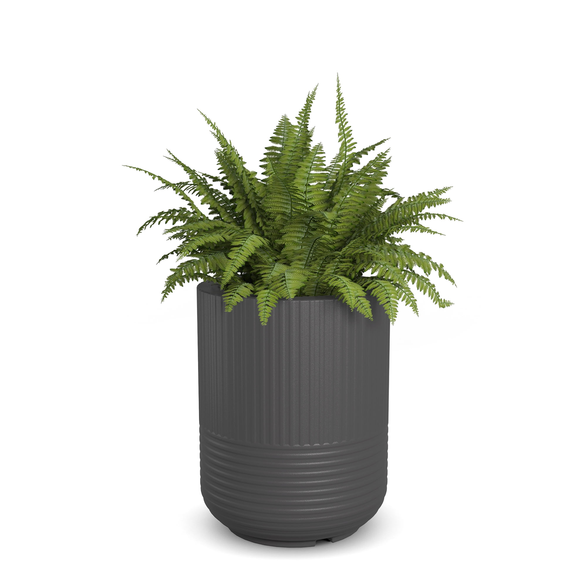 Arden 18in Round Planter - Graphite Grey