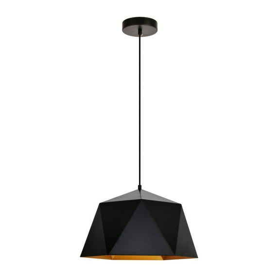 Arden Collection Pendant D15.0'' H9.6 Lt:1 Black and Gold Finish