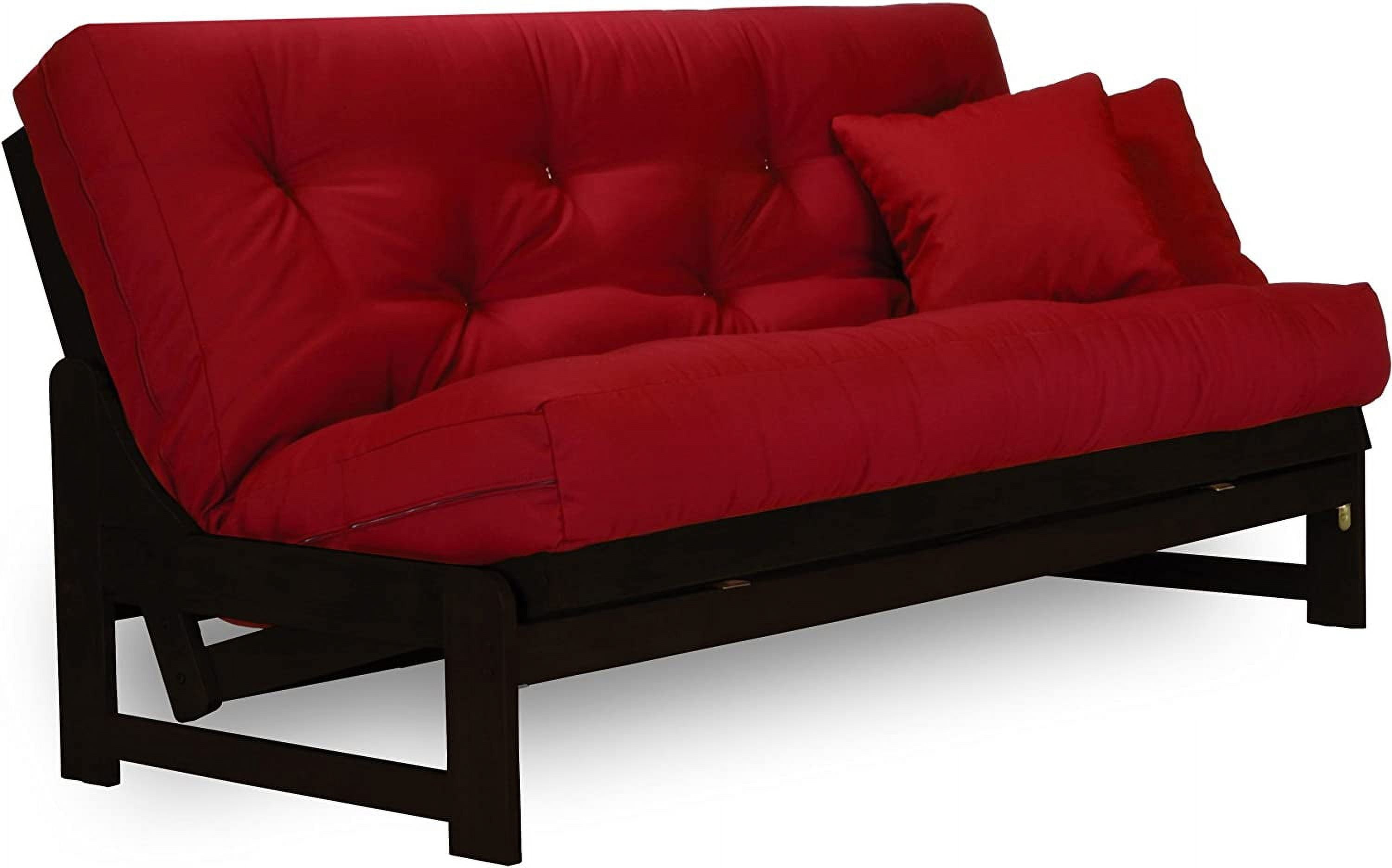 Arden Futon Set In Dark Espresso (Warm Black Finish) Full Or Queen