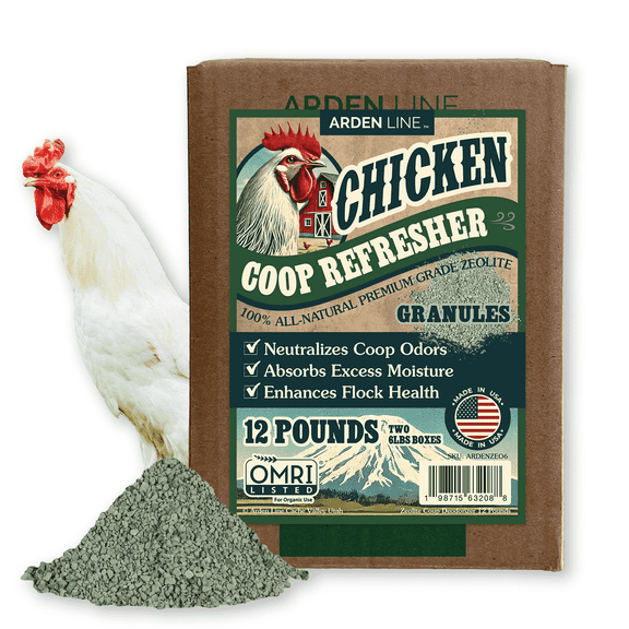ARDEN LINE Chicken Coop Refresher Natural Deodorizer with Zeolite, Ammonia Absorber, 12 lb Box, 2 Pack
