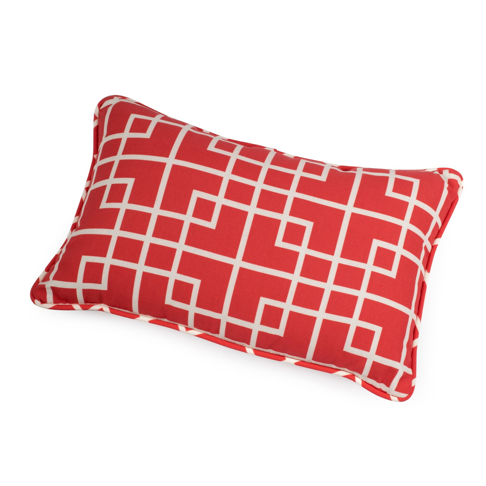 Arden Outdoors Madison Square Outdoor Rectangle Lumbar Pillow with welt