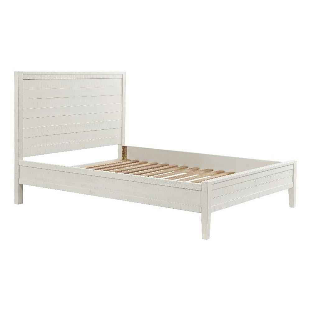 Arden Driftwood White Pine Queen Panel Bed with Slats