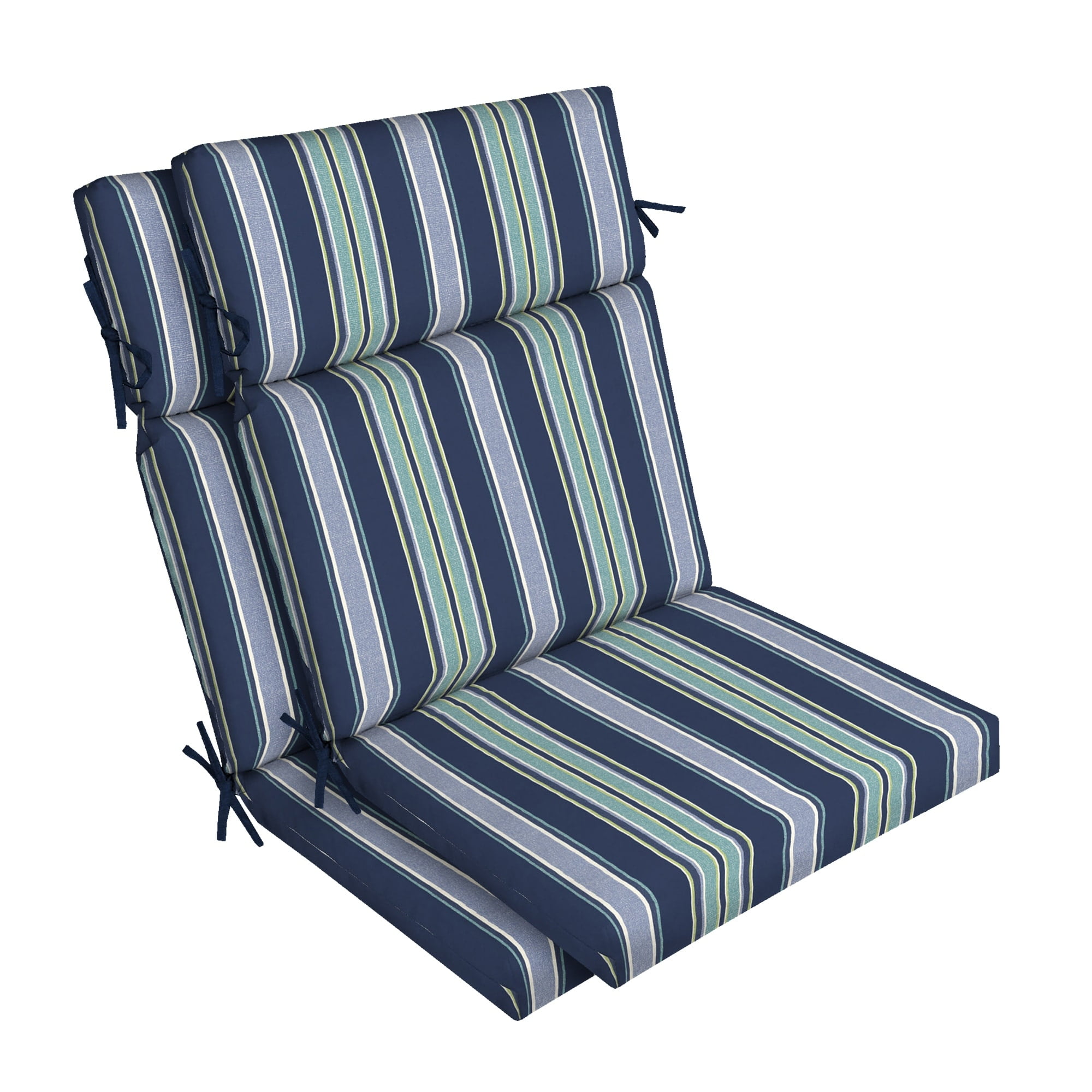 Sapphire Aurora Stripe Polyester Outdoor Dining Chair Cushion Set
